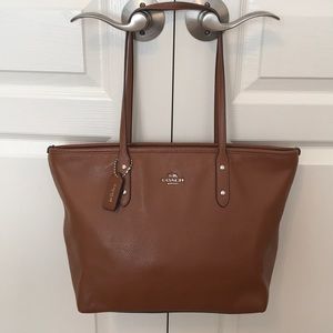 Brown Leather Coach Medium Tote